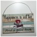 Coffee Book Happiness Sign Wall Plaque or Hanging Cafe Decor Chic Gift Idea   302398782384
